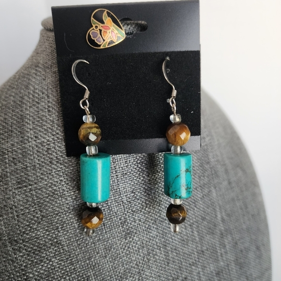 Stone drop dangle earrings - Picture 4 of 5